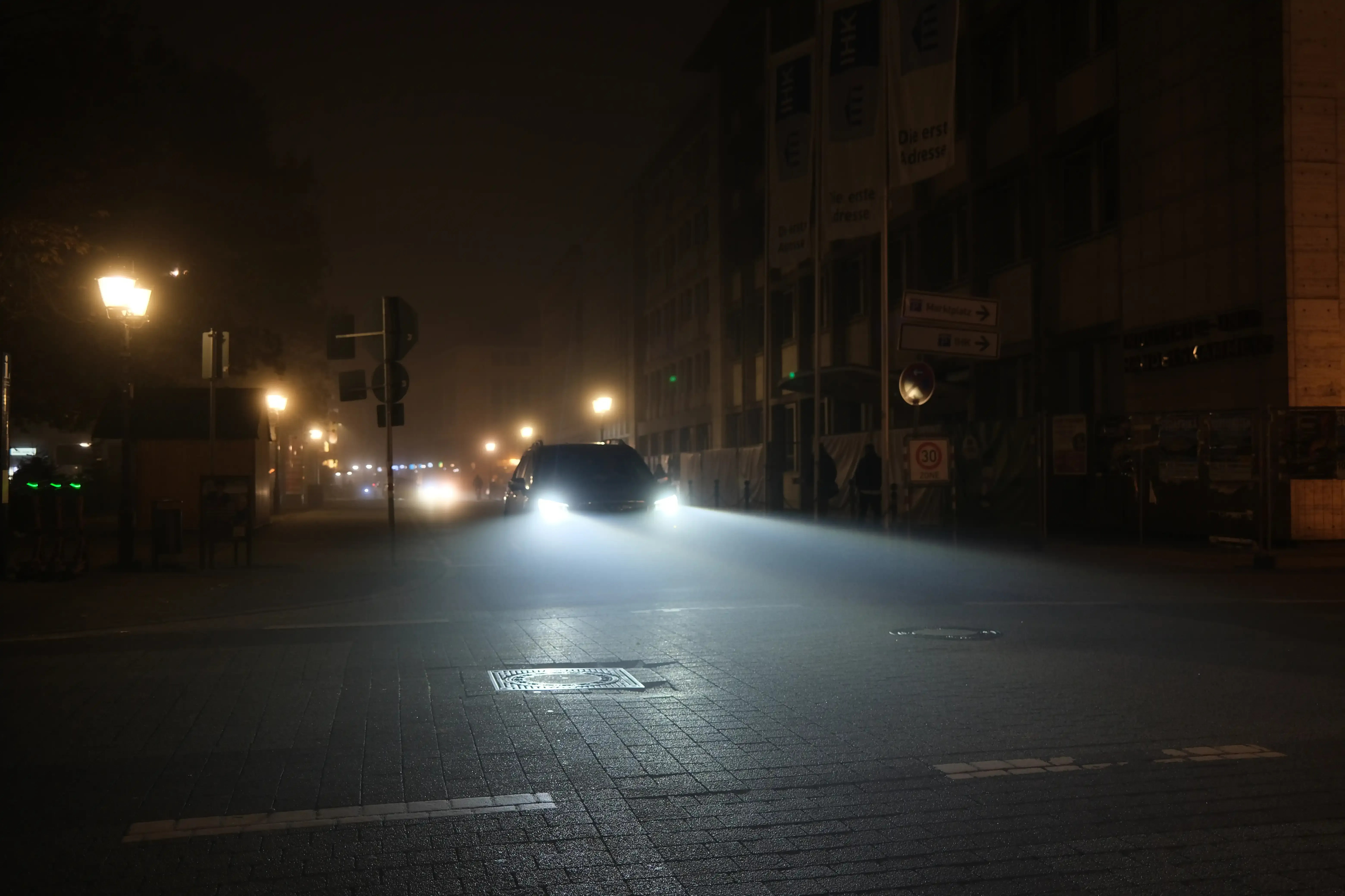 Light beam of a car.