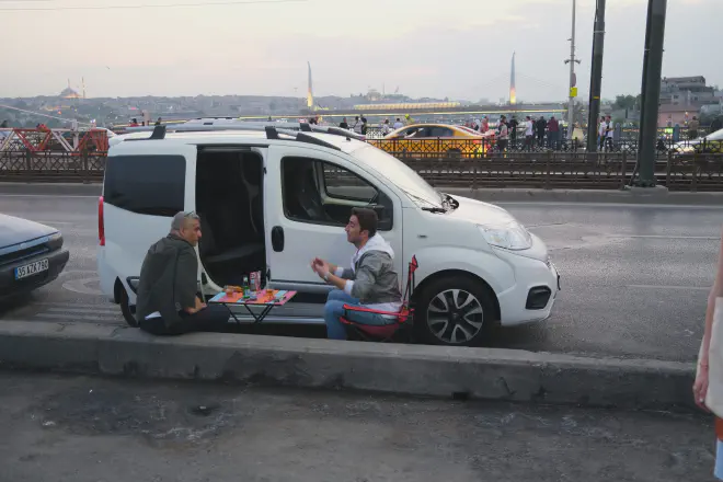 Locals having tea and playing cards.