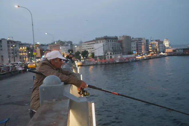 Fisher on the Galata Bridge.