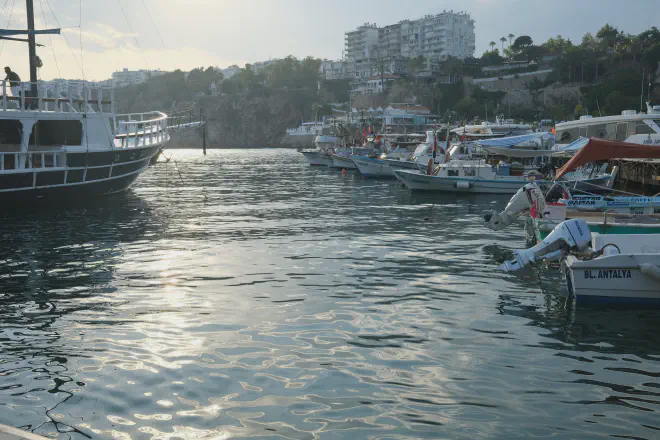 Harbor with boats.