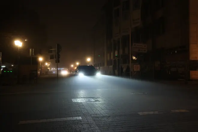 Light beam of a car.